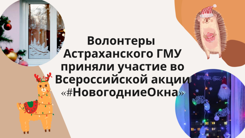 Волонтеры Астраханского ГМУ приняли участие во Всероссийской акции «#НовогодниеОкна»